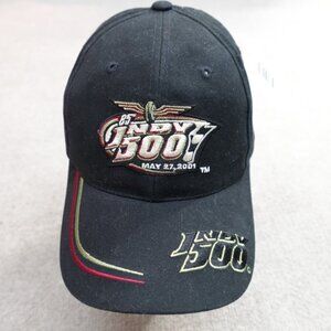 Vintage Indy 500 Hat Black Embroidered 2001 Old Stock NEW